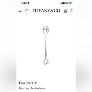 Tiffany & Co. Silver Open Heart Feeding Spoon NEW IN BOX